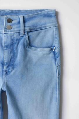 PANTALÓN VAQUERO SECRET PUSH IN CROPPED SKINNY DENIM BLEACH