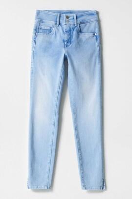 PANTALÓN VAQUERO SECRET PUSH IN CROPPED SKINNY DENIM BLEACH