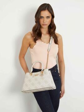 BOLSO DE MANO ELIETTE BEIGE CON LOGOTIPO 4G