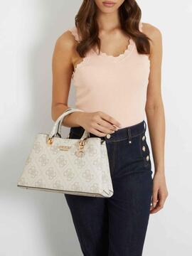 BOLSO DE MANO ELIETTE BEIGE CON LOGOTIPO 4G