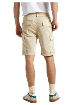 BERMUDA CARGO SHORT GYMDIGO TAPERED FIT BEIGE