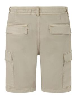 BERMUDA CARGO SHORT GYMDIGO TAPERED FIT BEIGE