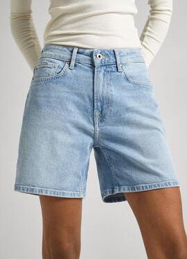 PANTALÓN CORTO SKINNY SHORT HIGH WAIST PF6 DENIM BLEACH