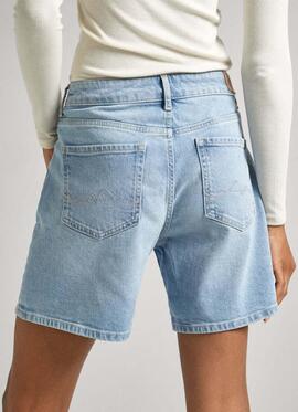 PANTALÓN CORTO SKINNY SHORT HIGH WAIST PF6 DENIM BLEACH