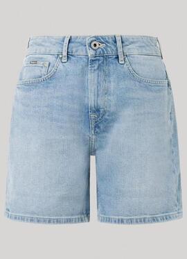 PANTALÓN CORTO SKINNY SHORT HIGH WAIST PF6 DENIM BLEACH