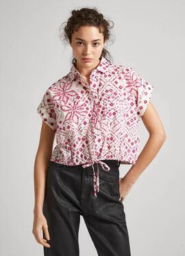 BLUSA DULCE CROPPED FIT CON ESTAMPADO INTEGRAL