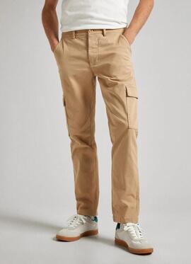 PANTALÓN BOLSO CARGO SLIM FIT BEIGE