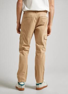 PANTALÓN BOLSO CARGO SLIM FIT BEIGE