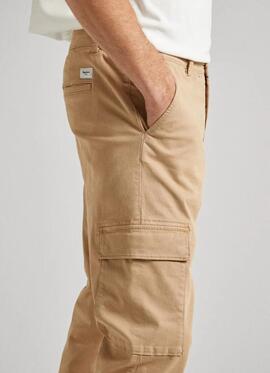 PANTALÓN BOLSO CARGO SLIM FIT BEIGE