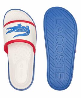 CHANCLAS LACOSTE SERVE SLIDE DUAL TRICOLOR