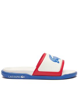 CHANCLAS LACOSTE SERVE SLIDE DUAL TRICOLOR