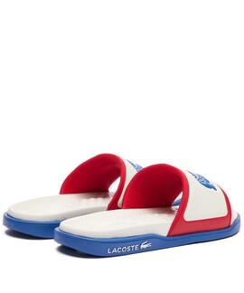 CHANCLAS LACOSTE SERVE SLIDE DUAL TRICOLOR