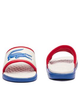 CHANCLAS LACOSTE SERVE SLIDE DUAL TRICOLOR