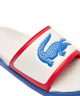 CHANCLAS LACOSTE SERVE SLIDE DUAL TRICOLOR