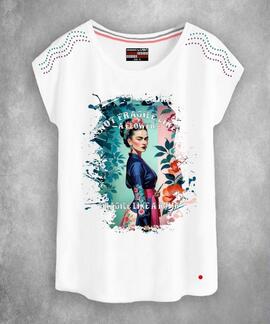 CAMISETA MUJER FRAGILE BLANCA