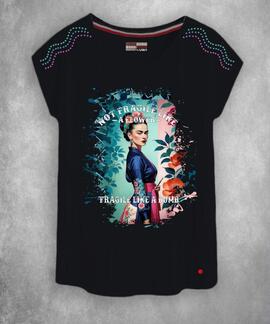 CAMISETA MUJER FRAGILE NEGRA