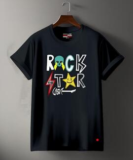 CAMISETA HOMBRE ROCKSTAR NEGRA