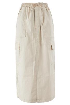 FALDA MIDI BOLSOS CARGO BEIGE