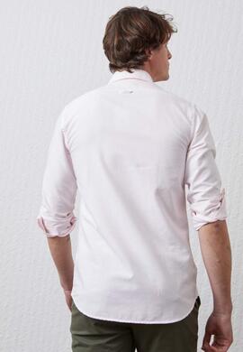 CAMISA SLIM FIT RAYAS ROSAS