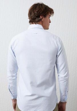 CAMISA SLIM FIT RAYAS CELESTES