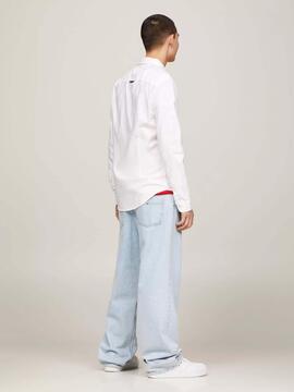 CAMISA ELÁSTICA SLIM FIT OXFORD BLANCO