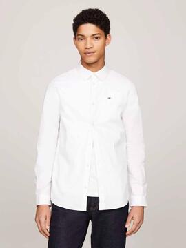 CAMISA ELÁSTICA SLIM FIT POPELÍN BLANCO