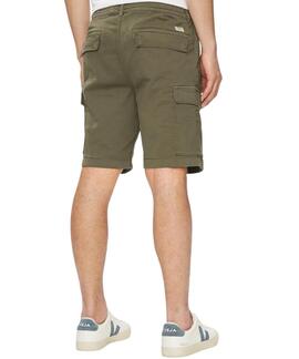 BERMUDA CARGO SHORT GYMDIGO TAPERED FIT VERDE CAQUI