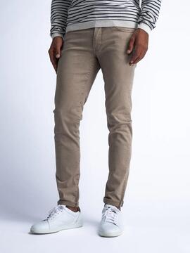 PANTALÓN VAQUERO SEAHAM SLIM FIT COLOR TABACO