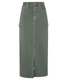 MAXI SKIRT HIGH WAIST CLR 702 WASHED GREEN