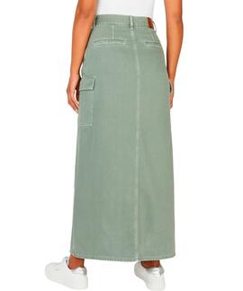 MAXI SKIRT HIGH WAIST CLR 702 WASHED GREEN