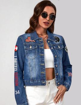 CAZADORA DENIM DE MUJER LIKE AZUL