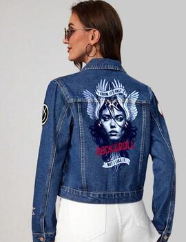 CAZADORA DENIM DE MUJER LIKE AZUL