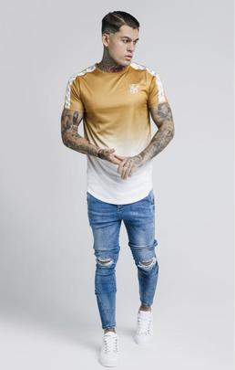 S/S TAPED FADE GYM TEE GOLD MUSTARD