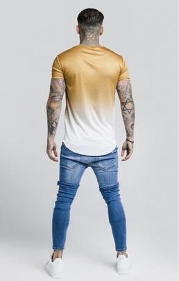 S/S TAPED FADE GYM TEE GOLD MUSTARD