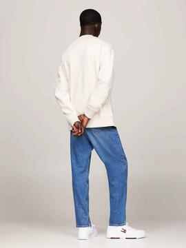 SUDADERA CON BANDERA RELAXED FIT ANCIENT WHITE MELANGE