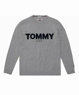 TJM BOLD LOGO SWEATER LT GREY HTR