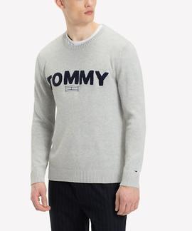 TJM BOLD LOGO SWEATER LT GREY HTR