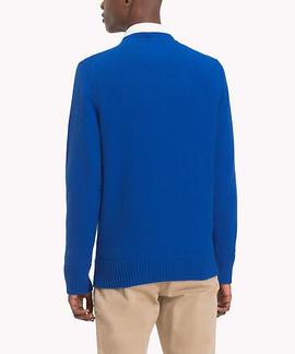 LOGO CNECK SWEATER REGULAR FIT BLUE LOLITE