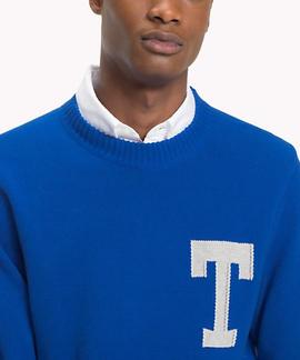 LOGO CNECK SWEATER REGULAR FIT BLUE LOLITE