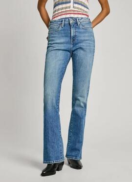 PANTALÓN VAQUERO DION FLARE RI3 HIGH WAIST MEDIUM DESTROY