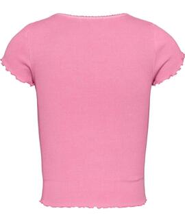 CAMISETA SLIM FIT SCALLOP RIB PINK CRUSH