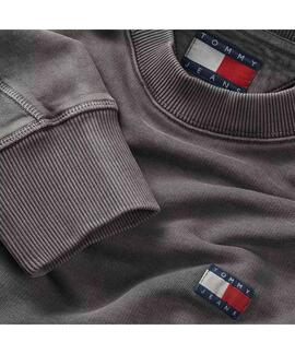 SUDADERA WASHED BADGE RELAXED FIT GRIS OSCURO
