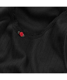 CAMISETA ACANALADA SLIM FIT DE TIRANTES NEGRA