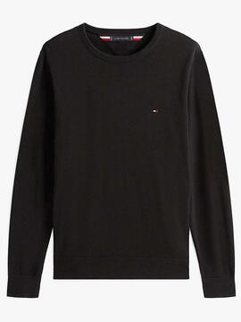 JERSEY CUELLO REDONDO CORE ESSENTIAL COTTON NEGRO