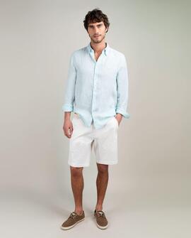 CAMISA LINO GARMENT DYED AGUAMARINA