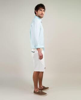 CAMISA LINO GARMENT DYED AGUAMARINA