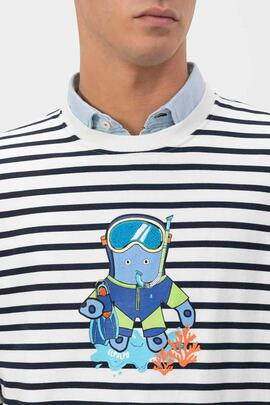 SUDADERA ELPULPO ESTAMPADO SNORKEL BLANCO PURO
