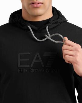 SUDADERA CON CAPUCHA EA7 TRAIN VISIBILITY NEGRA