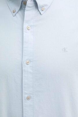 CAMISA CLÁSICA DE ALGODÓN OXFORD CELESTE