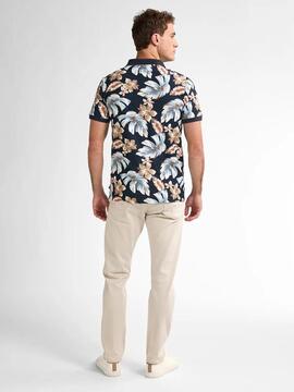 POLO BLUEVIEW AZUL MARINO CON ESTAMPADO TROPICAL